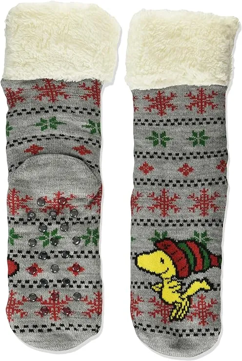 Peanuts women's Snoopy Holiday Cozy Warmer Socks Slipper