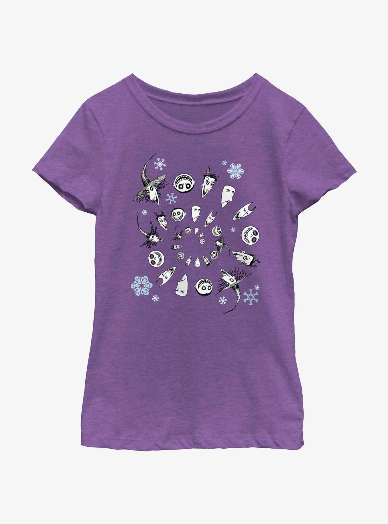 Disney Nightmare Before Christmas Boogie's Boys Winter Swirl Youth Girls T-Shirt | BoxLunch