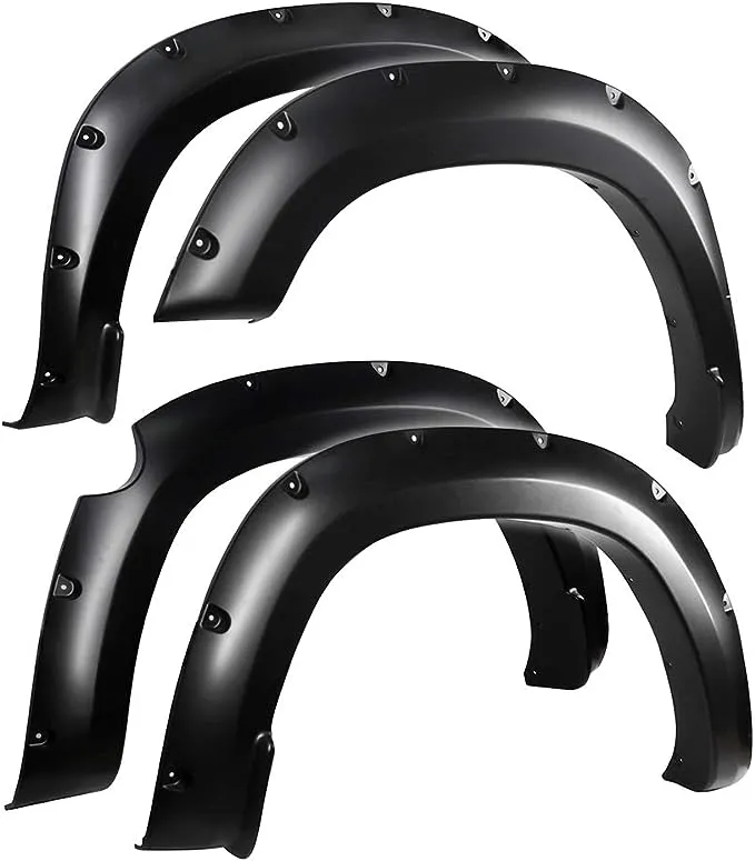 Tyger Auto Fender Flares Compatible with 2019-2024 Ram 1500 (Not Fit 2019-2024 Classic; Rebel; Warlock; TRX), Smooth Textured Paintable Bolt-Riveted Style 4pc | TG-FF8D4478