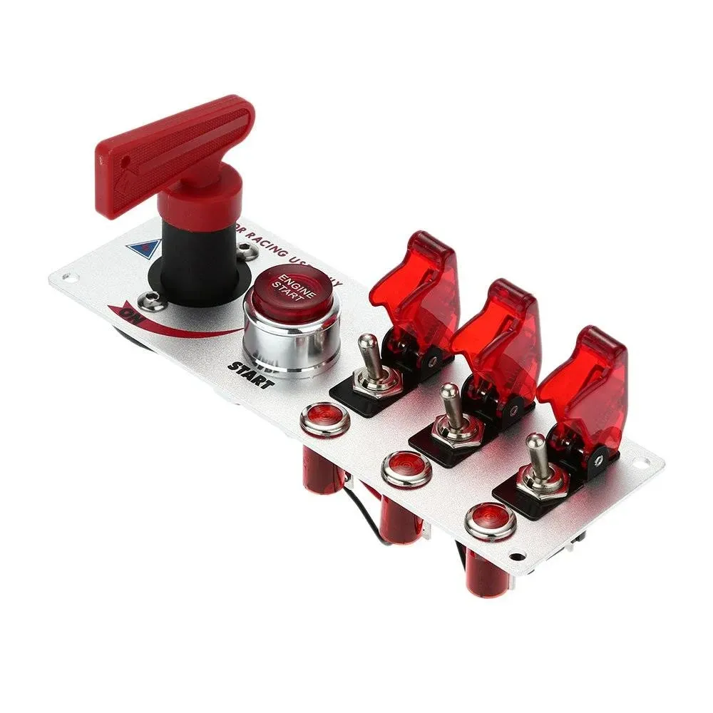 Jtron® Dc12v Flip-up Start Ignition Three Combination Switch Panel and Accessories for Racing Sport