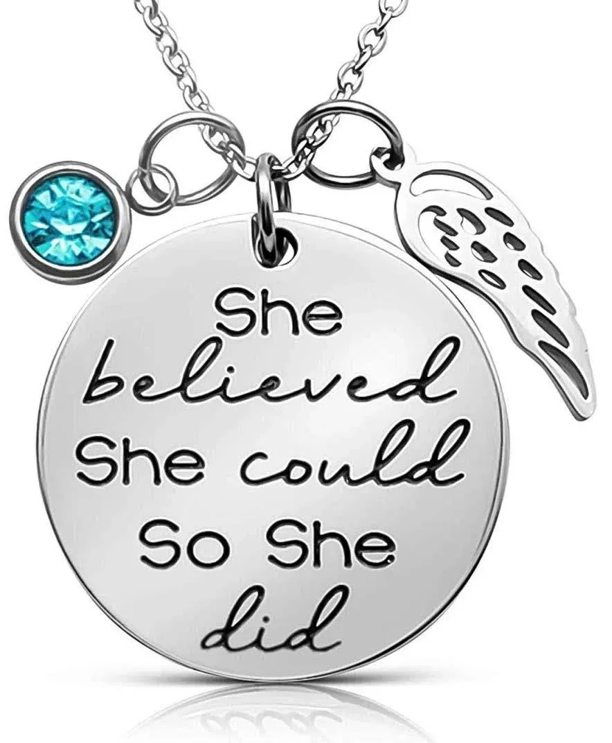 She Believed She Could, So She Did Pendant