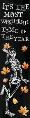 TX USA Corporation 36 in. Dancing Skeleton Halloween Porch Sign - Front Porch Halloween Welcome Sign