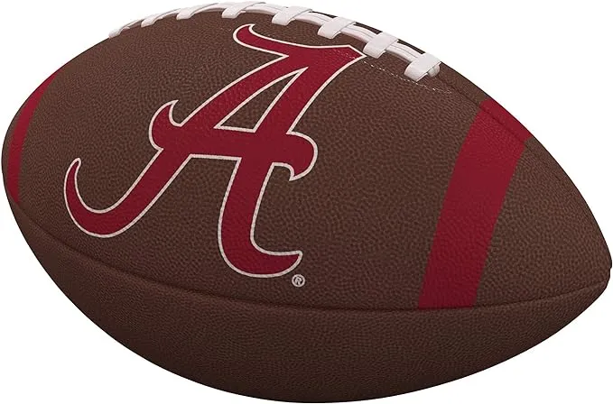 Logo Brands Alabama Crimson Tide Team Stripe Composite Football, Red | Holiday Gift