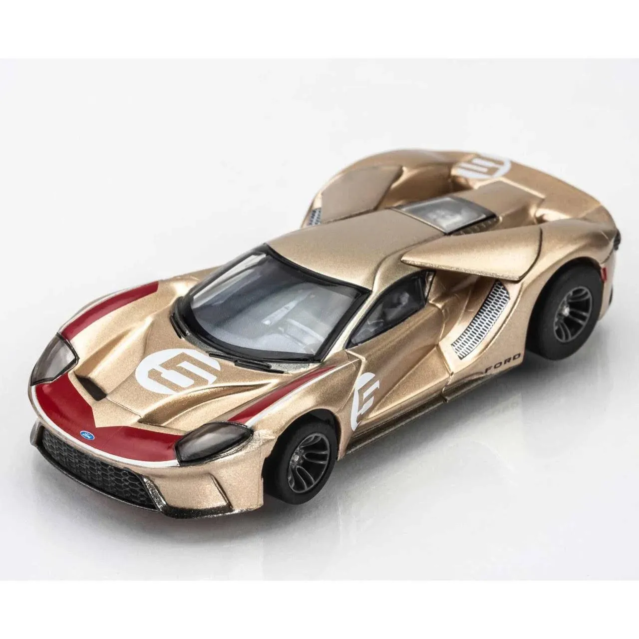 AFX Ford GT Heritage #5 Gold HO Slot Car