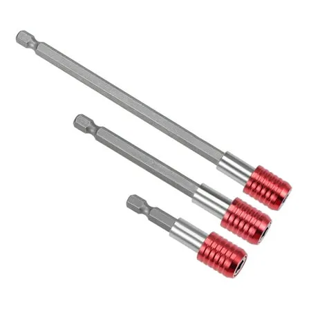 Extension Extend Socket Drill Bit Holder Magnetic Hex Screwdriver Tools 2.4/ 4/ 6-inch Length 1/4 -Hex Drill Red 3pcs