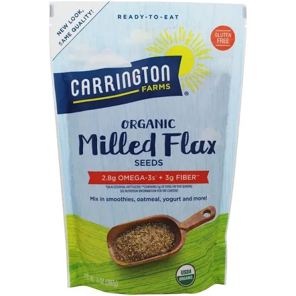 Carrington Farms Organic Milled Flax Seed, Gluten Free, USDA Organic, 14 Ounce