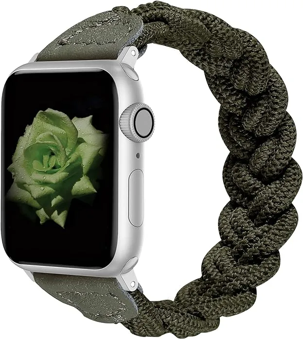 Wearlizer Stretchy Braided Band Compatible with Apple Watch Bands Women 38mm 40mm 41mm 42mm 44mm 45mm 46mm 49mm Slim Elastic Solo Loop Strap Woven for iWatch Series 10 9 8 Ultra SE 7 6 5 4 3 2 1