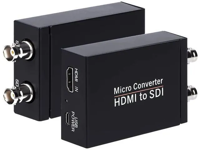 HDMI to SDI, HDMI to SDI Converter Two SDI Output Audio Embedder Support HDMI 1.3, 3G/ HD-SDI Auto Format Detection Extender for Camera CCTV (Black)