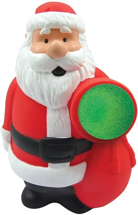 Hog Wild Christmas Santa Ball Popper Toy - Holiday Stocking Stuffer Includes 4 Soft Foam Balls - Squeeze to Pop Air Powered Balls Up to 20 Feet - For Indoor/Outdoor Play - Gift for Kids, Girls, Boys