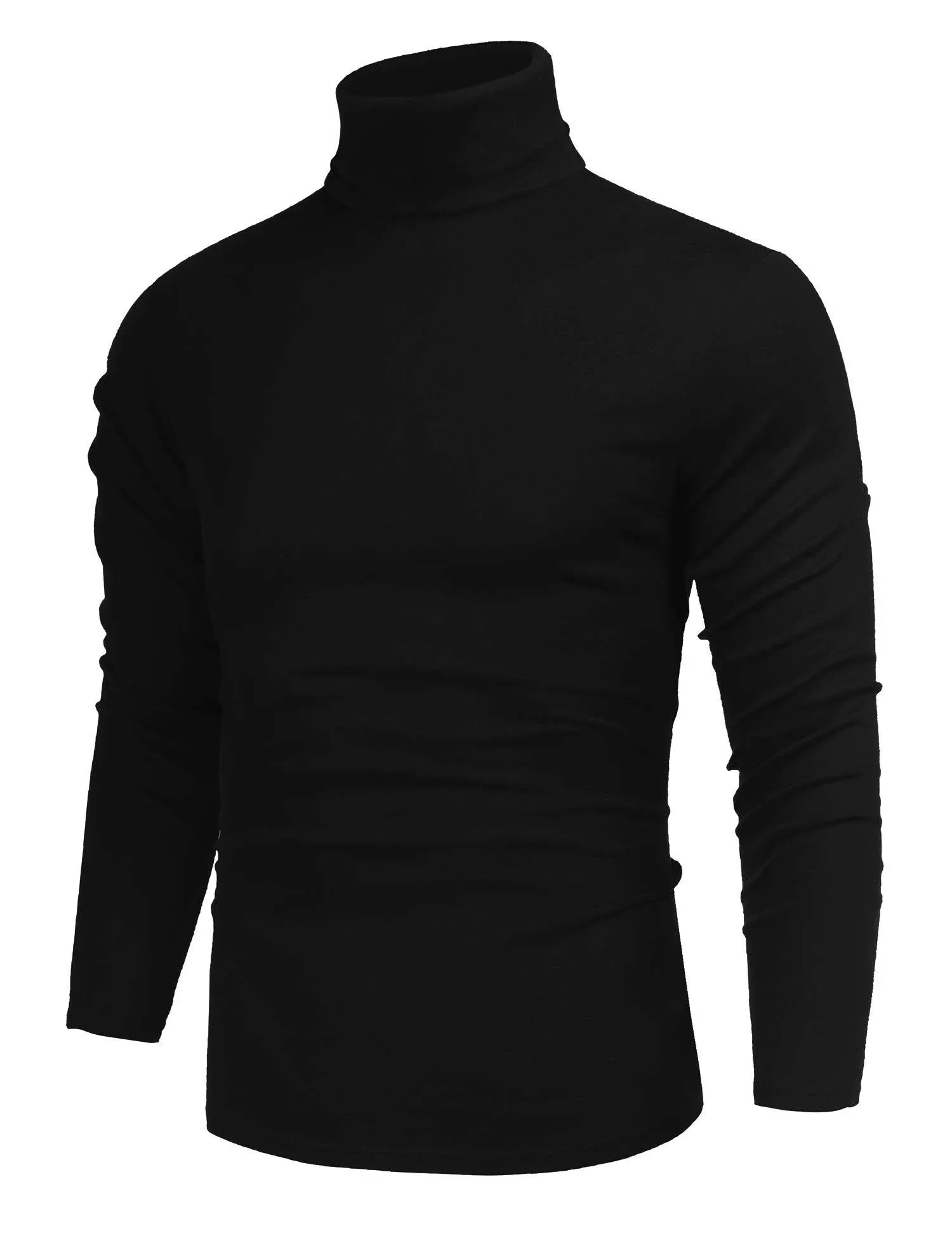 Poriff Men's Casual Slim Fit Basic Tops Knitted Lightweight Turtleneck Pullover Sweater