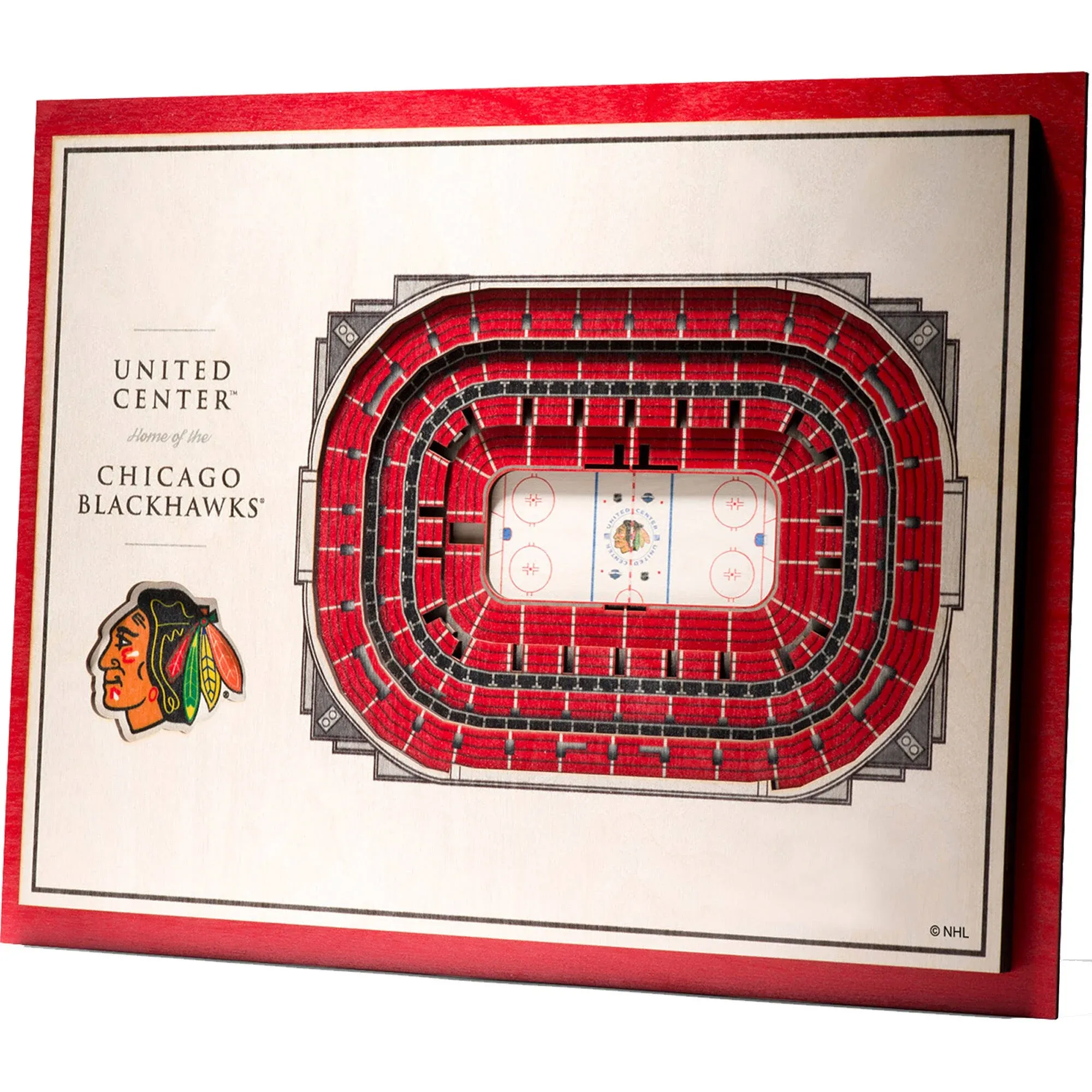 Chicago Blackhawks 5-Layer StadiumViews 3D Wall Art