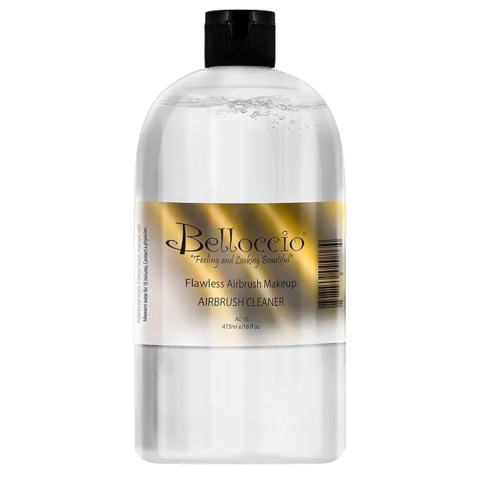 16 Ounce Bottle of Belloccio Makeup Airbrush Cleaner Fast Acting Cleaning Solution