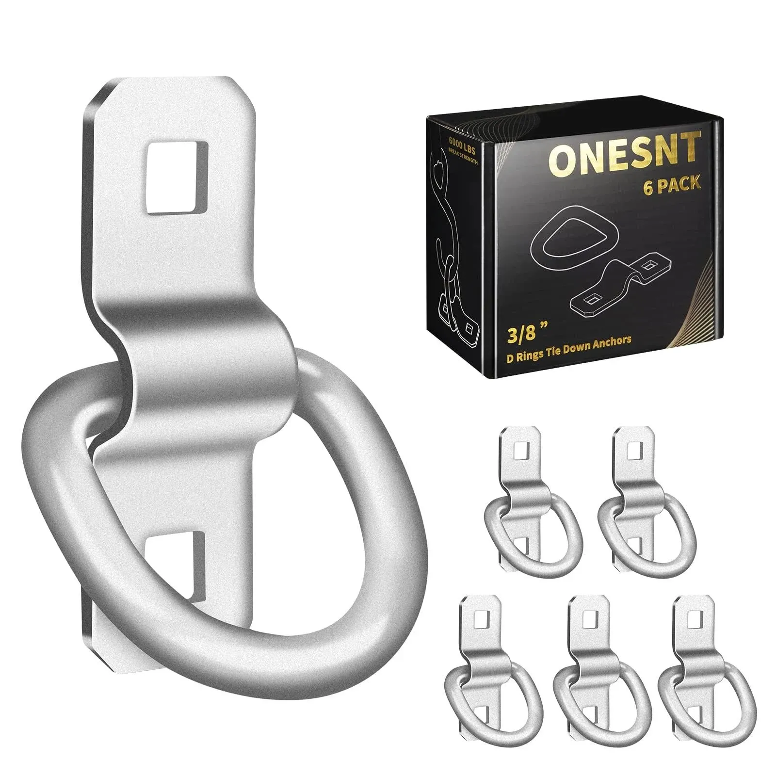 Onesnt D-Rings,\xa0Truck Tie Downs\xa0Anchor\xa03<wbr/>/8&#034; Heavy Duty 6000 Pound\xa0 Steel Tie-...