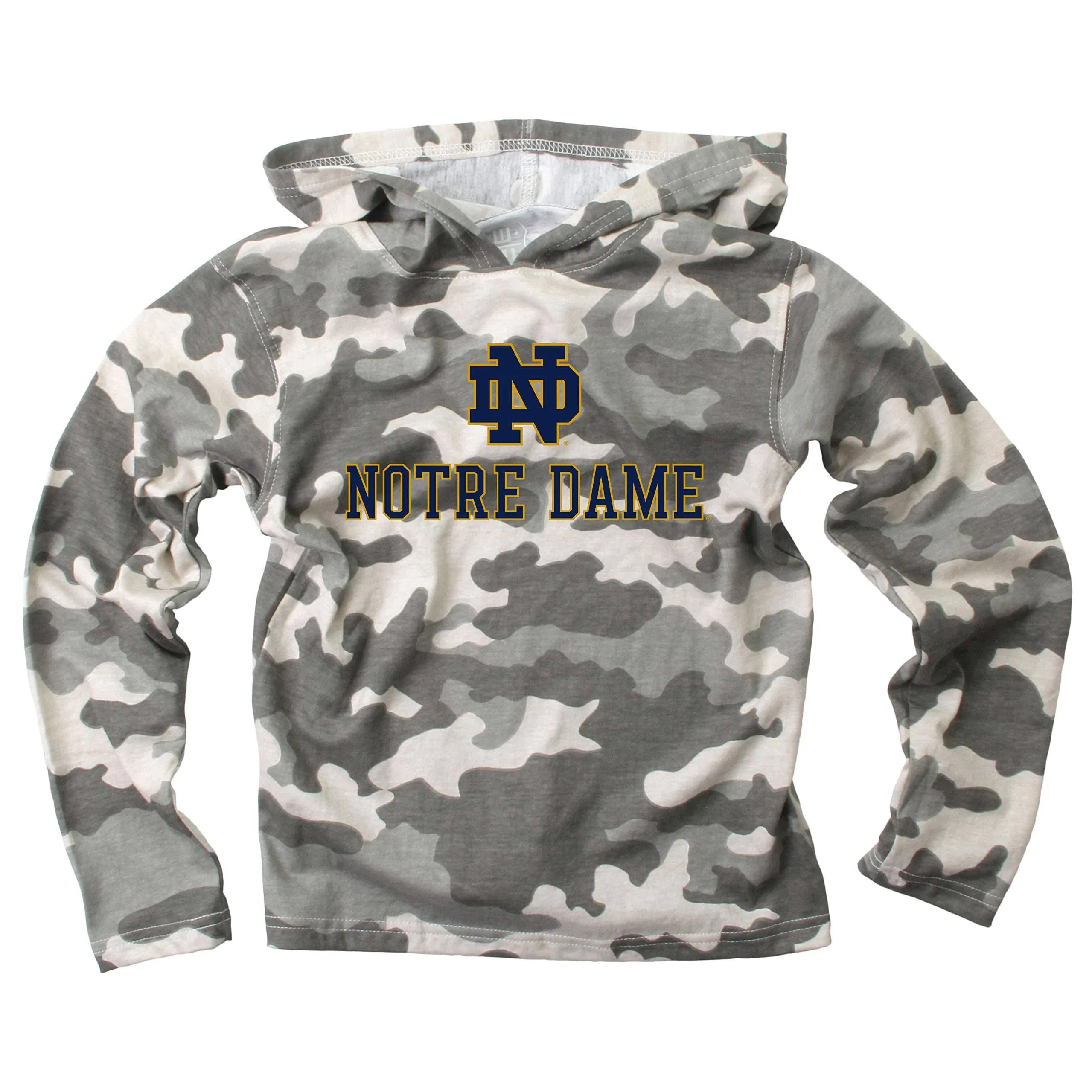 Notre Dame Fighting Irish Wes and Willy Youth Boys Long Sleeve Camo Ho