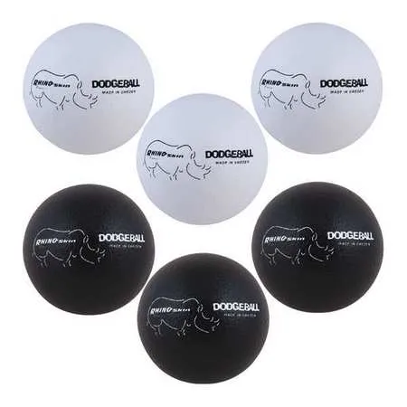 Rhino Skin DodgeBall, 7", Blk/Wht, PK6