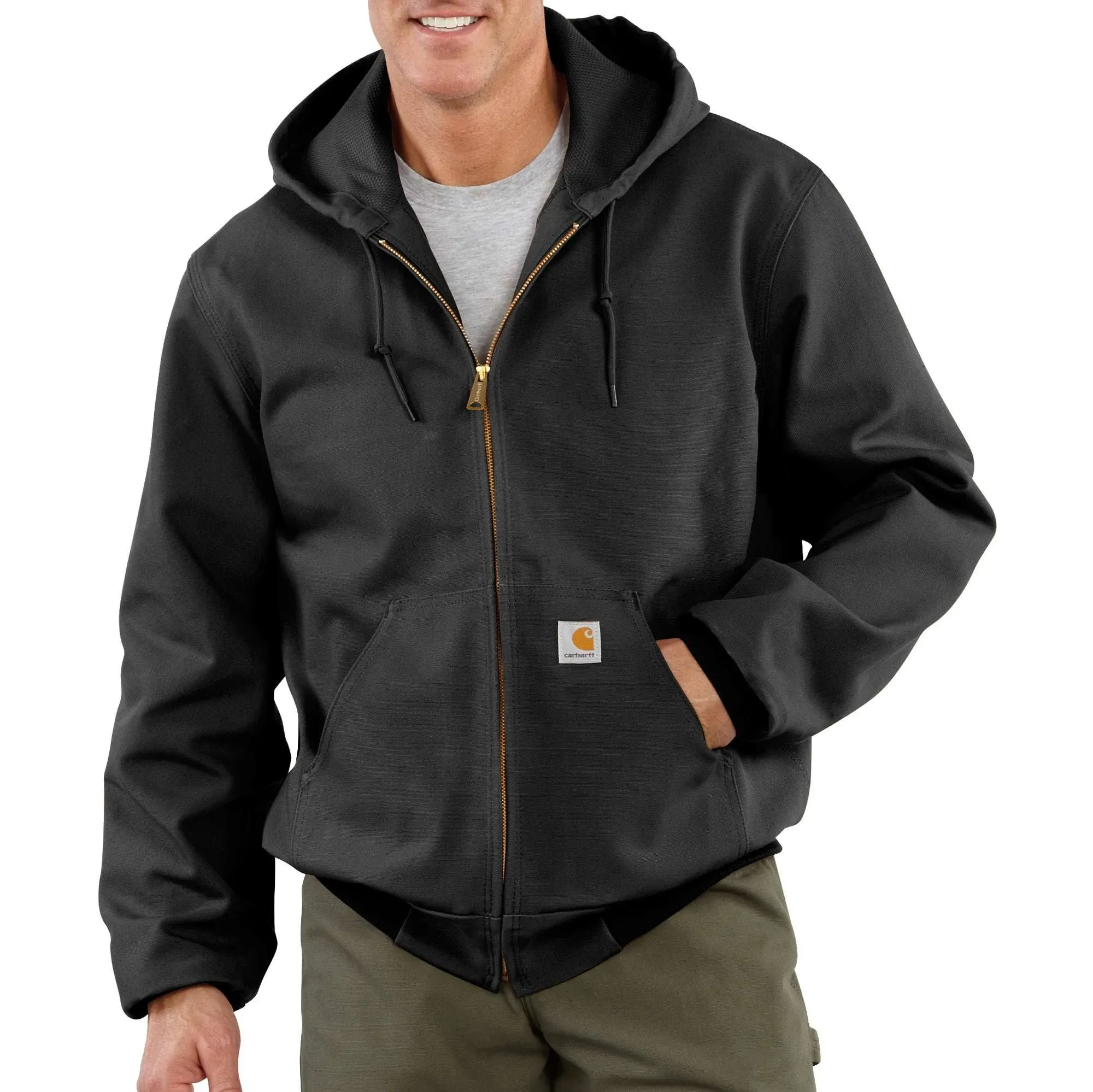 Carhartt Men's Tall Black Thermal Lined Duck Active Jacket