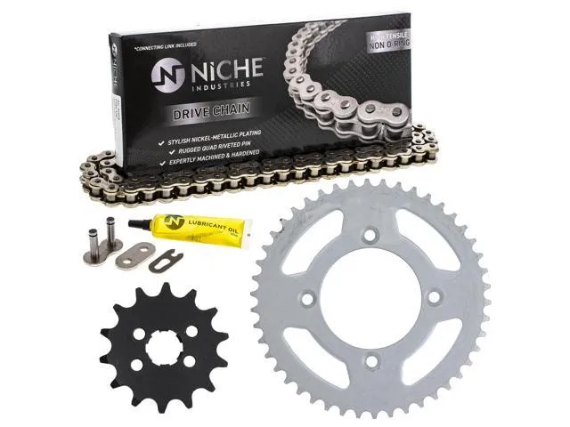 NICHE Drive Sprocket Chain Combo for Honda XR80R Front 14 Rear 46 Tooth 420HZ Standard 106 Links