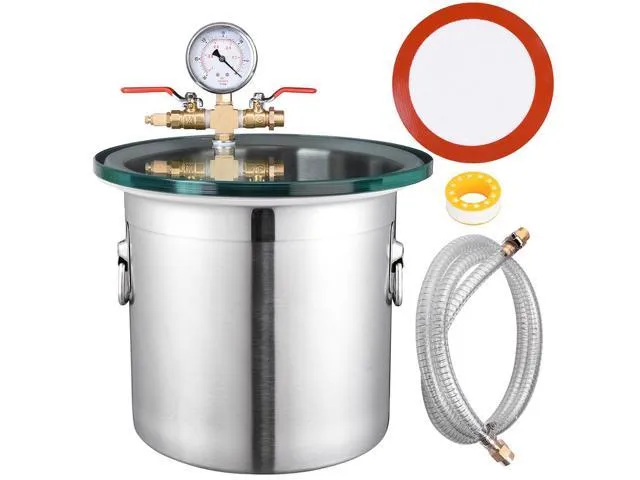 3 Gallon Stainless Steel Vacuum Chamber kit to Degass Urethanes Silicones Epoxies