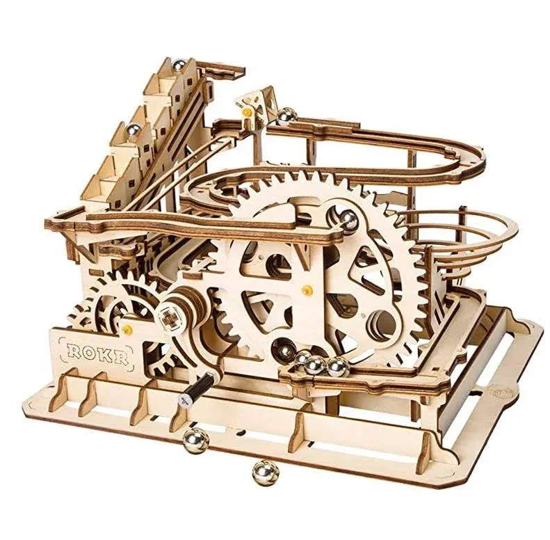 ROKR 3D Wooden Puzzles Marble Run Set - Mechanical Model Kit for Adults DIY Toys