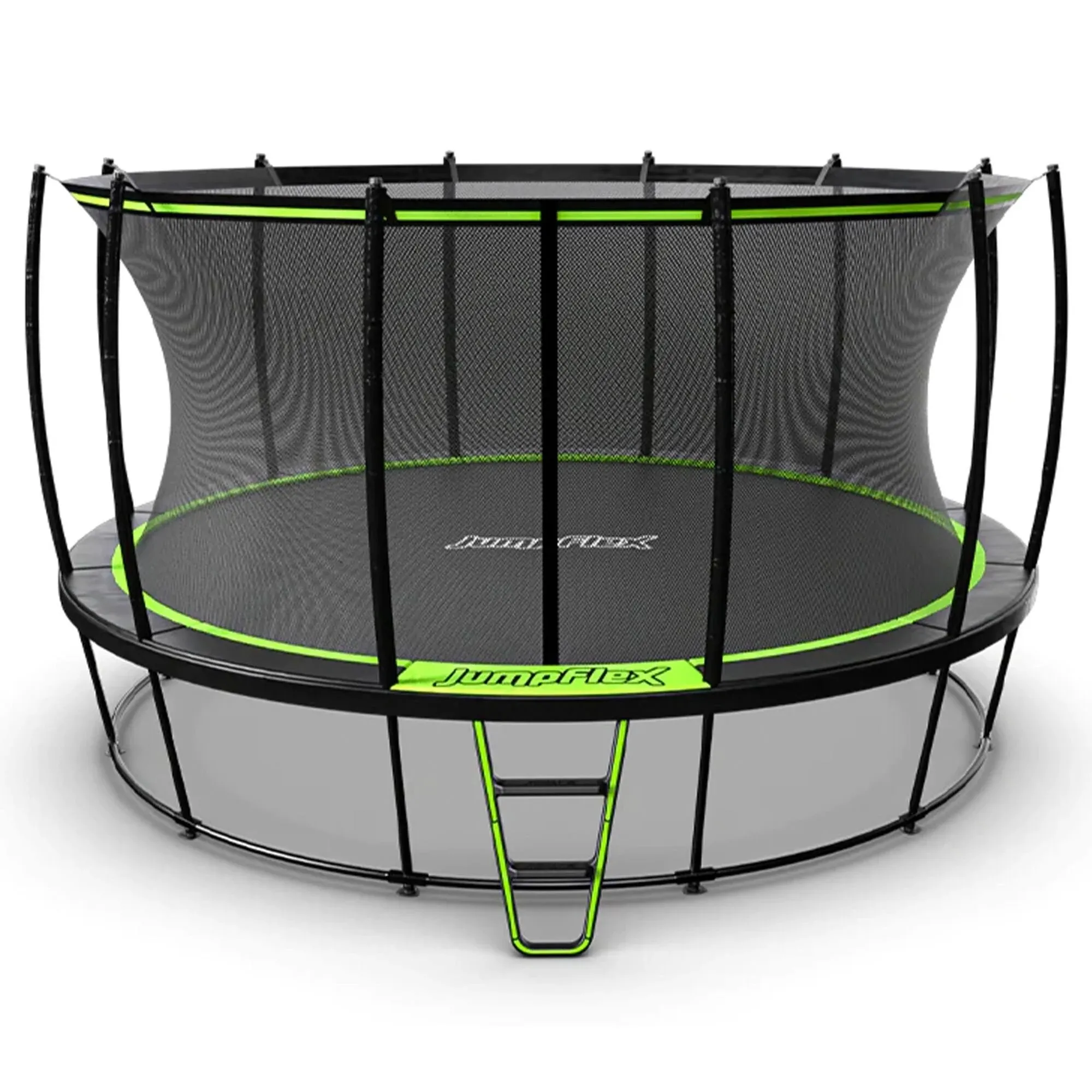 JumpFlex Trampoline Hero 12FT 14FT 15FT Round Outdoor Backyard Trampoline ASTM Approved with Net Safety Enclosure & Ladder Playset with Fast Assembly