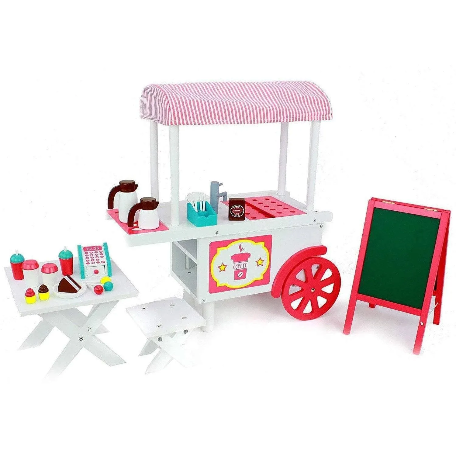 Playtime by Eimmie Furniture Cafe Cart with Accessories-18 Inch Doll