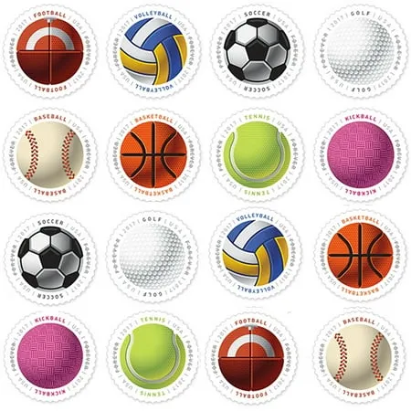 Have a Ball! Sheet of 16 Forever USPS First Class Postage Stamps Baseball Basketball Vollyball Golf