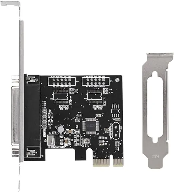 PCIE to DB25 LPT Parallel Port Expansion Card with Low Bracket, PCI Parallel Port Converter Adapter Controller for Printers, Programmers, Scanners, Support DOS, Windows 8/7 /