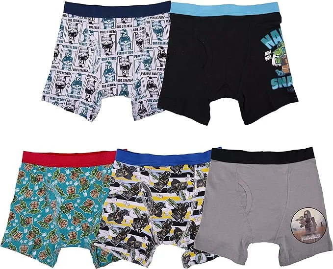 STAR WARS Boys' Baby Yoda Mandalorian Underwear Multipacks Available in Sizes 2/3t, 4t, 4, 6, 8, 10 and 12