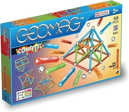 Geomag Magnetic Sticks and Balls Building Set, Magnet Toys for STEM, Creative, Educational Construction Play, Swiss-Made Innovation, Classic 35 Piece Age 3+, Light Blue, Orange, Green, red, 351