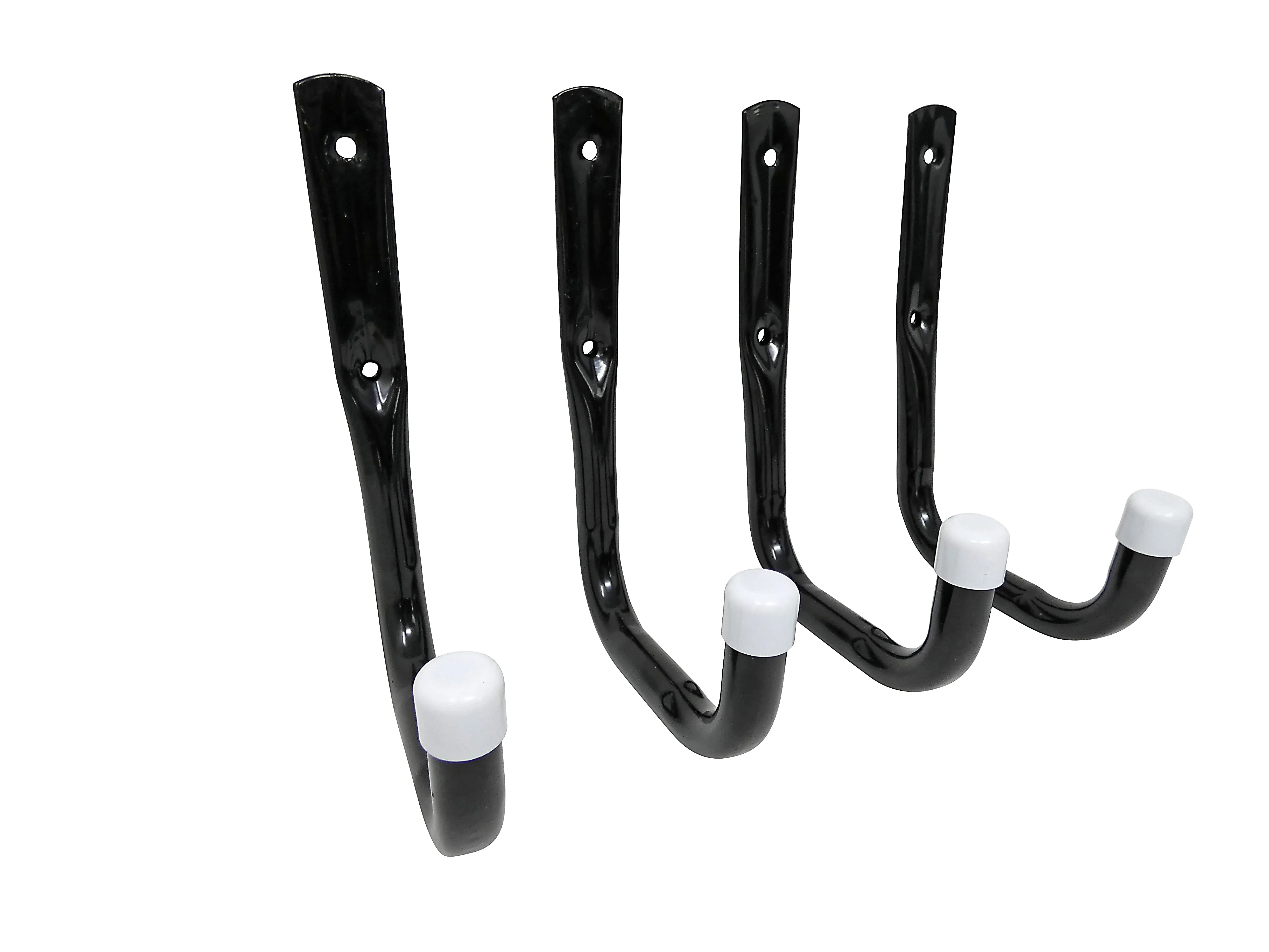 Shepherd Hardware 8089E Heavy Duty Steel 5-Inch Garage Storage Utility Hooks, 4 Pack, Black