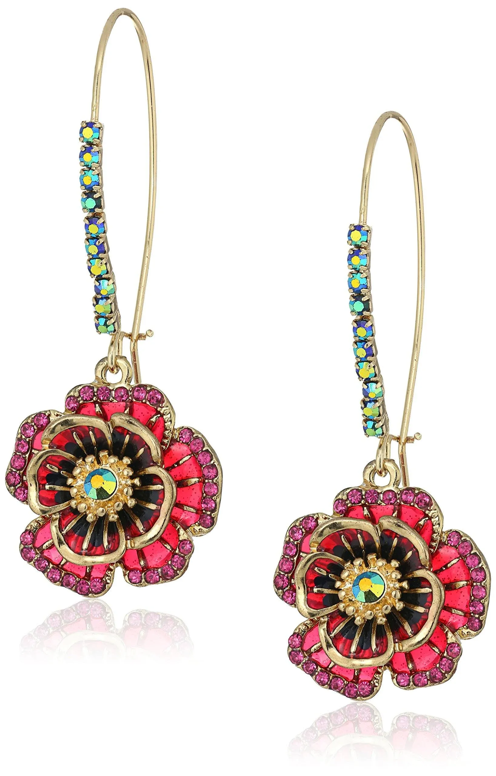 Betsey Johnson poppy flower earrings