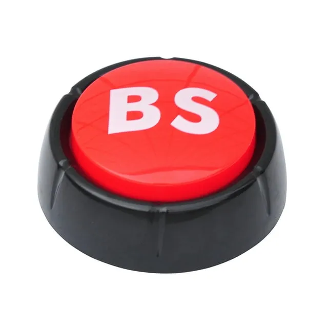 BS Button - This Button Says "BS" in 10 Different Voices By Allures & Illusions,Red,black