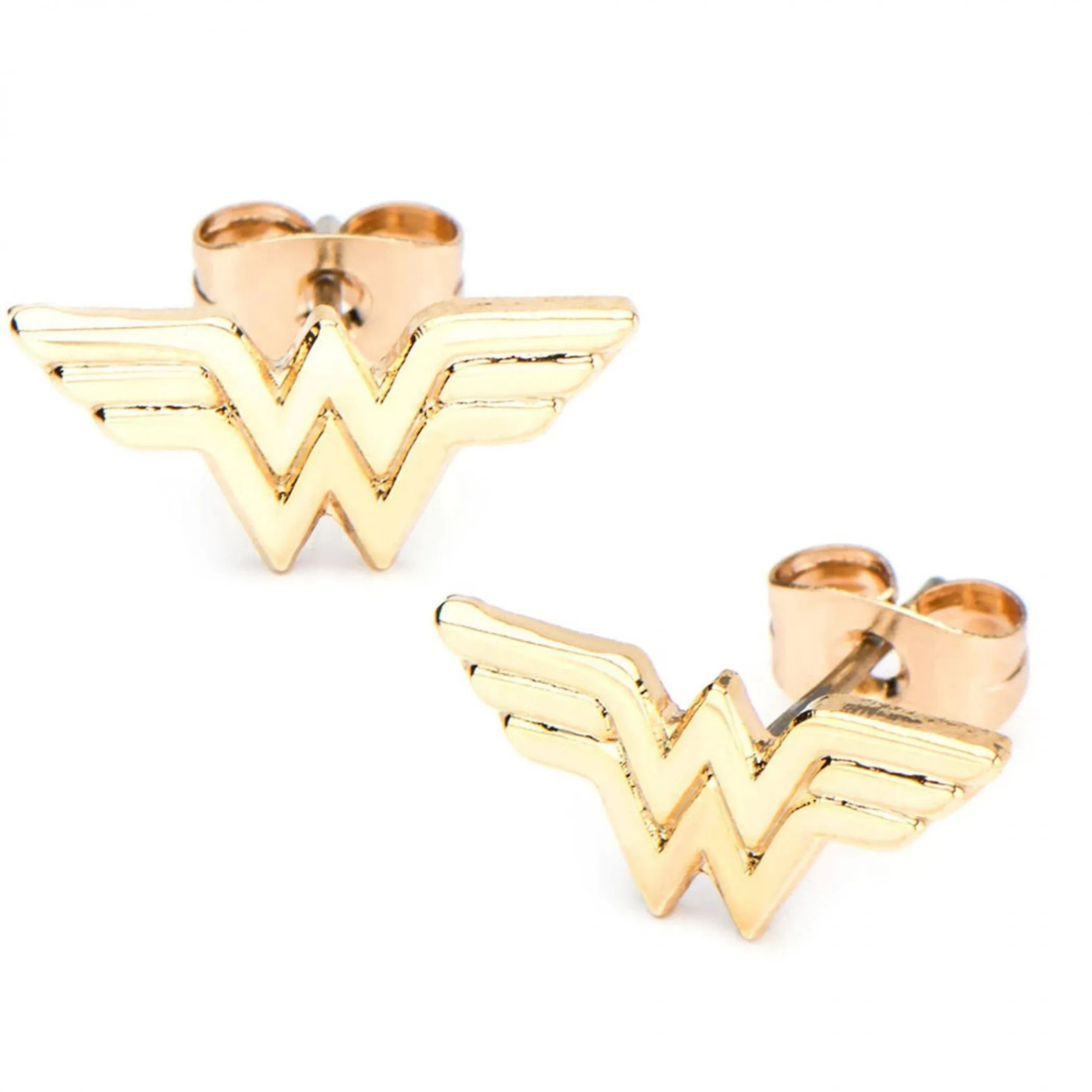 DC Comics Women's Wonder Woman Gold Plated Stud Earrings, One Size