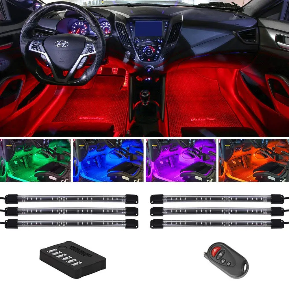 LEDGlow 6pc Flexible LED Million Color Interior Underdash Lighting Kit