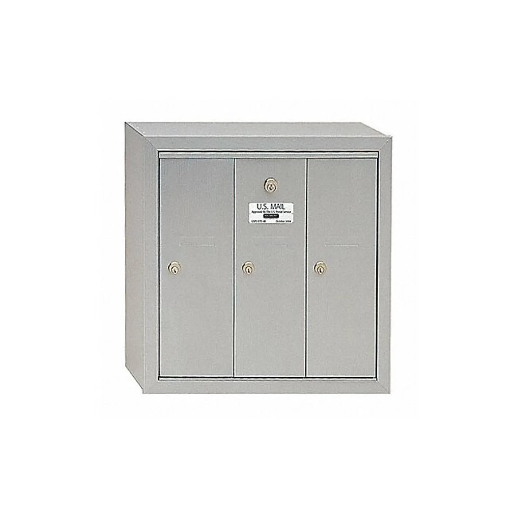 Salsbury Industries 3503ARP Vertical Mailbox - 3 Doors - Aluminum - Recessed Mounted - Private Access