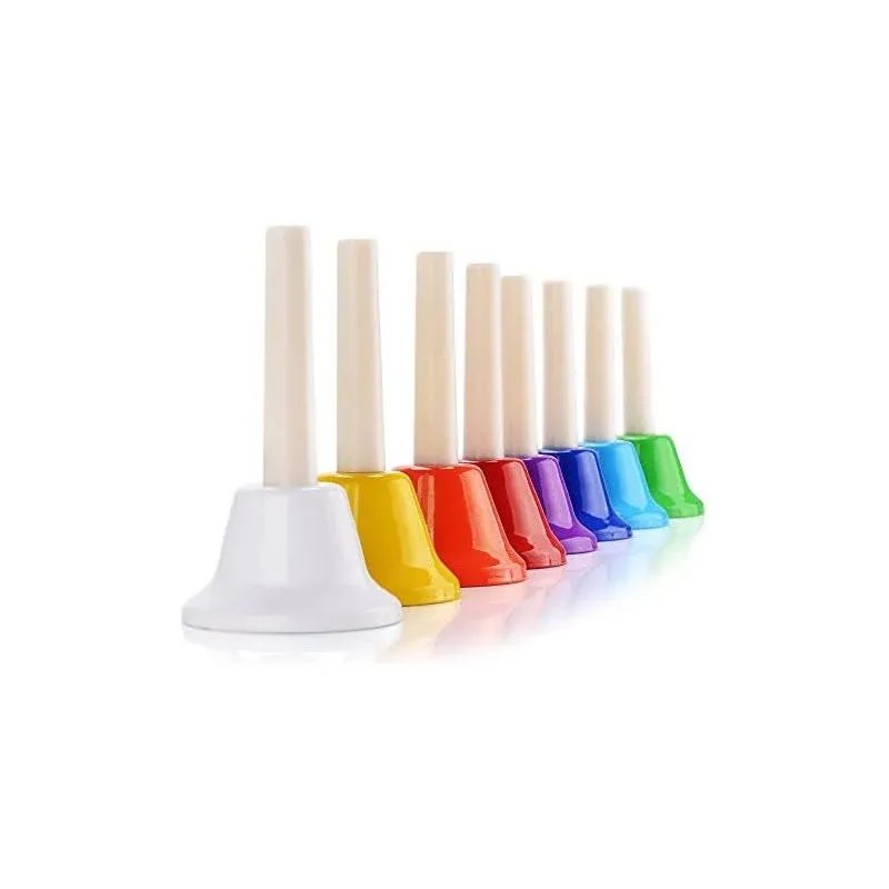 Vangoa Hand Bells, 8 Note Handbells Set Colorful Diatonic Metal Bells Musical...