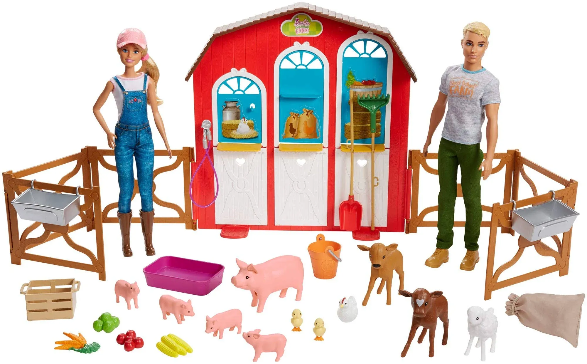 Barbie GFF51 Fun on the farm- Playset has shelfwears