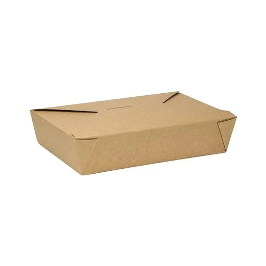 Karat FP-FTG54K 54 fl.oz. 7.8" x 5" X 1.8" Fold-to-Go Box #2, Kraft (Pack of 200)