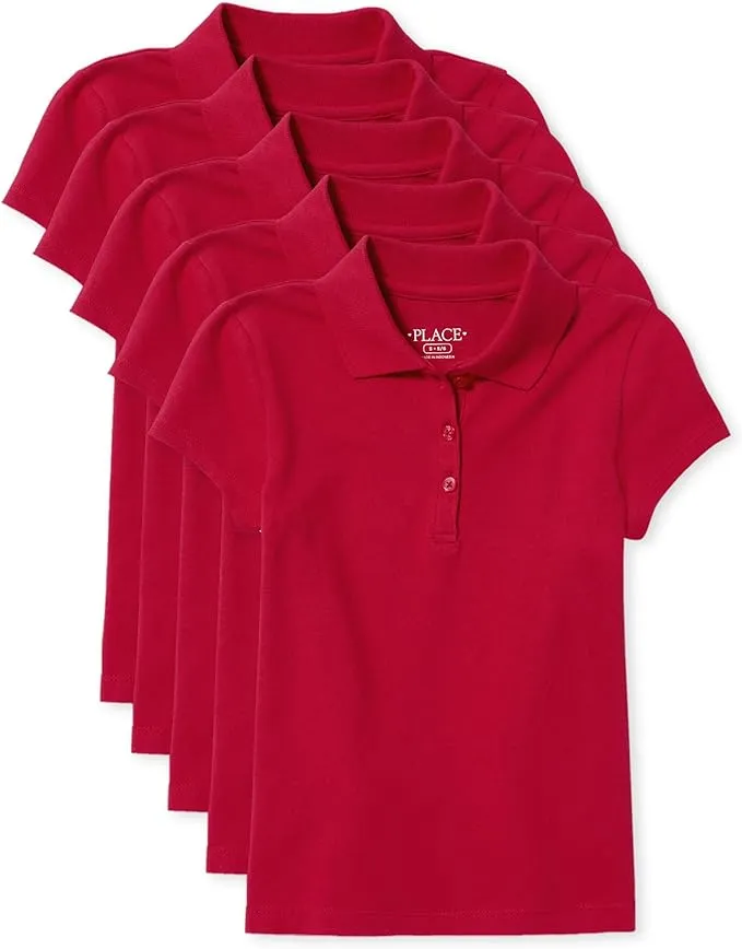 The Children's Place Girls Uniform Short Sleeve Pique Polo