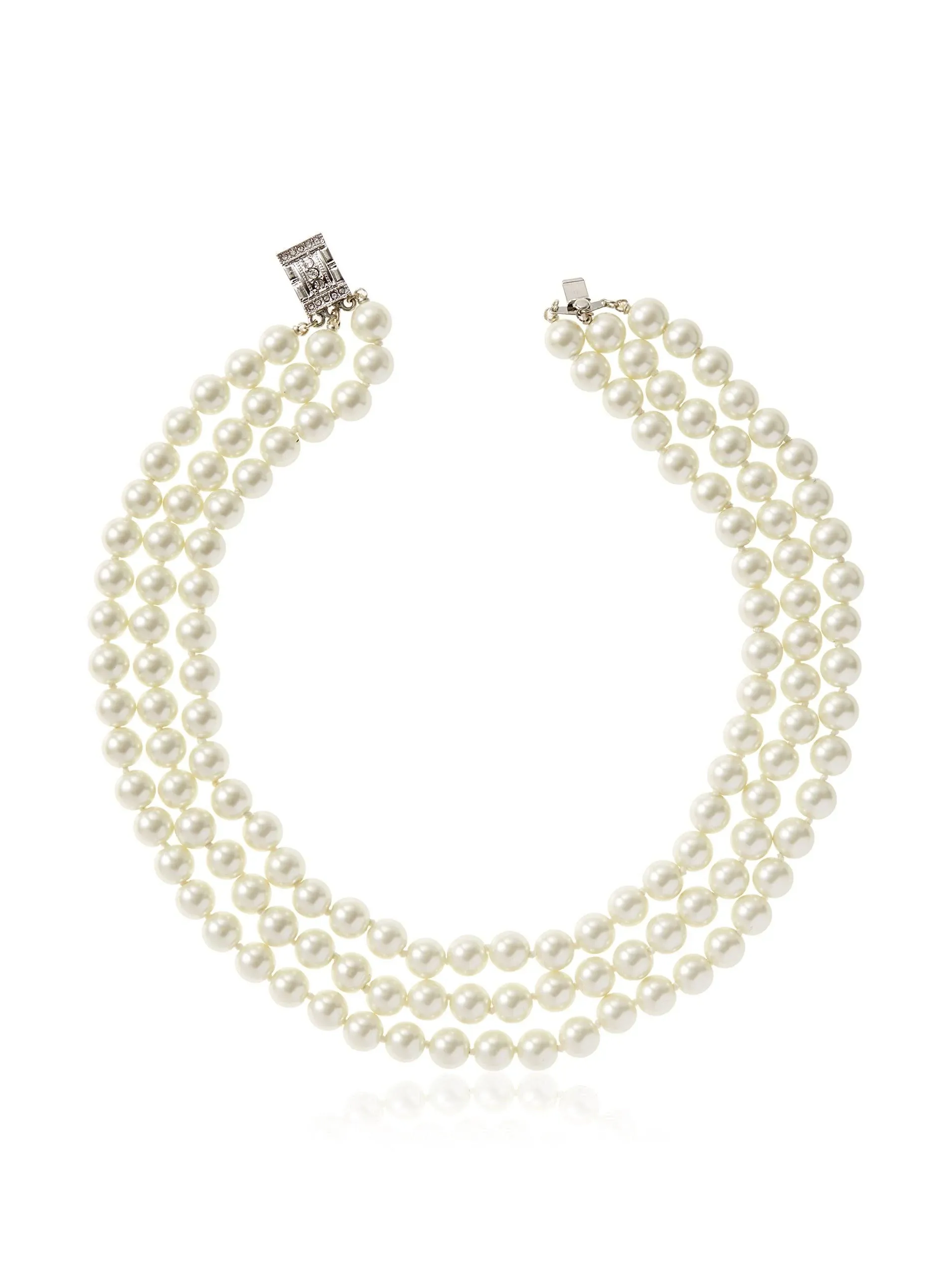 Kenneth Jay Lane Three Strand Faux- Pearl Necklace