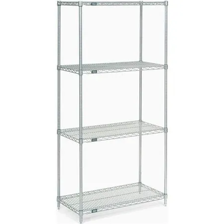 Nexel Poly-Z-Brite® 5 Tier Wire Shelving Starter Unit 60 W x 18 D x 74 H