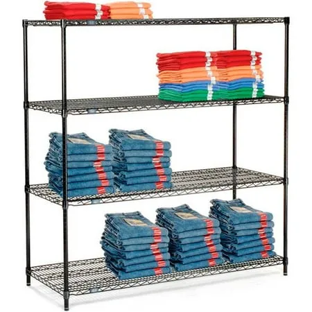 Nexel 5 Tier Black Epoxy Wire Shelving Starter Unit 54 W x 18 D x 63 H