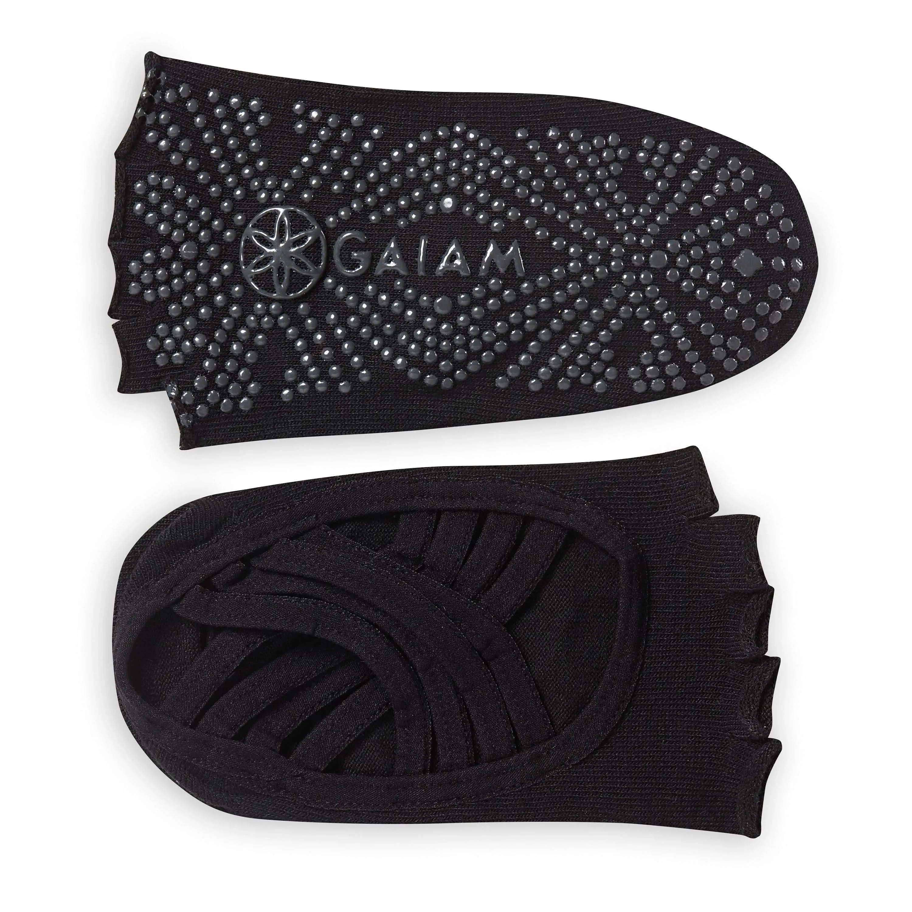 Gaiam Studio Grippy Yoga Socks All Grip No Slip Black SZ Small/Medium