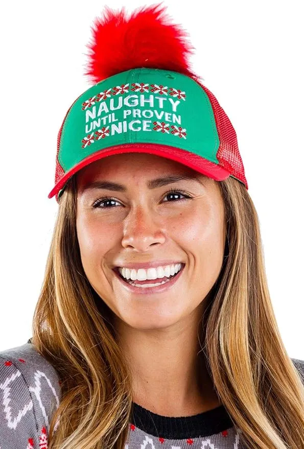 Tipsy Elves HO HO Howdy Santa Hat | Epic Baseball Hat | Red