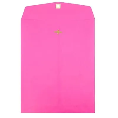 JAM Paper 10 x 13 Open End Catalog Colored Envelopes with Clasp Closure, Ultra Fuchsia Pink, 25/Pack (900909026a)