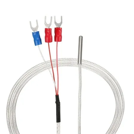 PT100 RTD Temperature Sensor Probe Three-wire Thermocouple Stainless Steel 200cm(6.56ft) (Temperature Rang: -20~420°C)