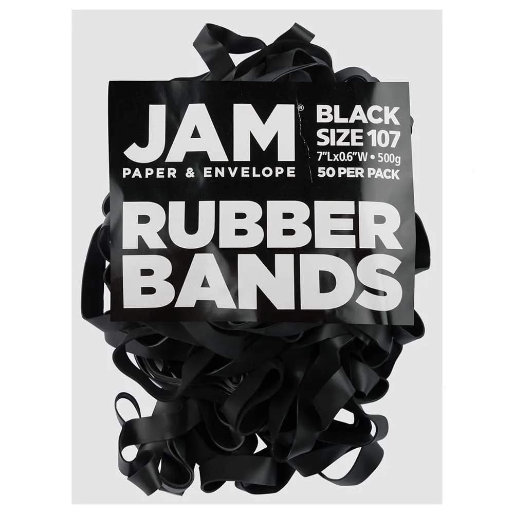 JAM Paper Size 107 Black Rubber Bands, 50ct. | 7" x 0.625" | Michaels®