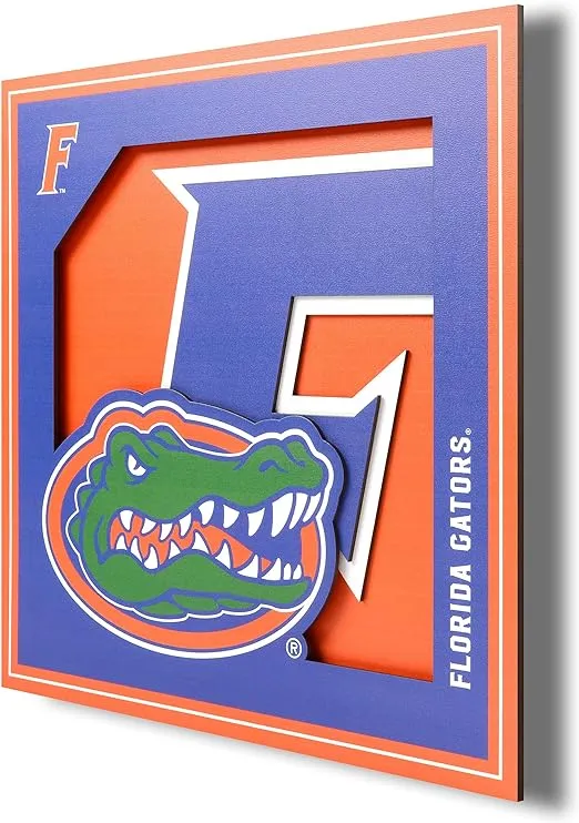 YouTheFan NCAA Florida Gators 3D Logo Series Wall Art - 12x12