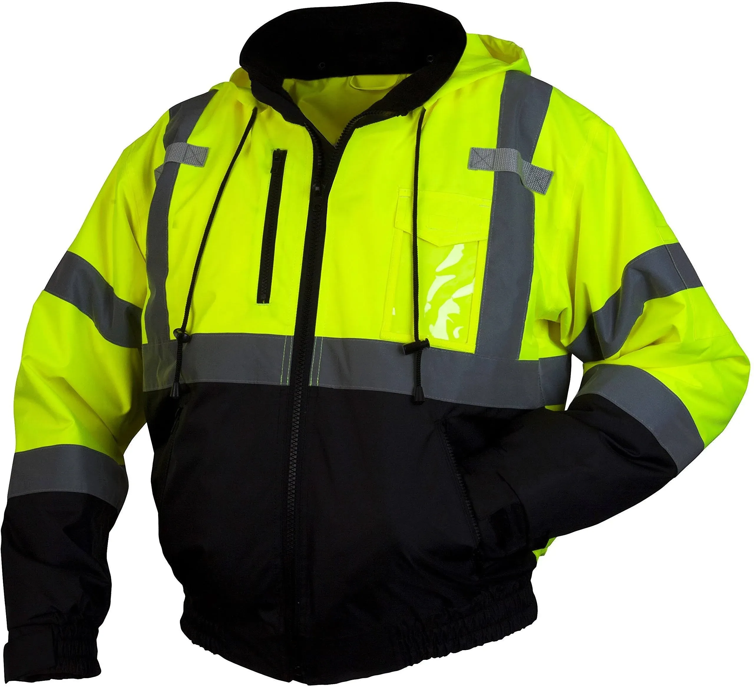 Pyramex RJ3110M Lumen x Class 3 Fleece Bomber Safety Jacket, Medium, Hi-Vis Lime