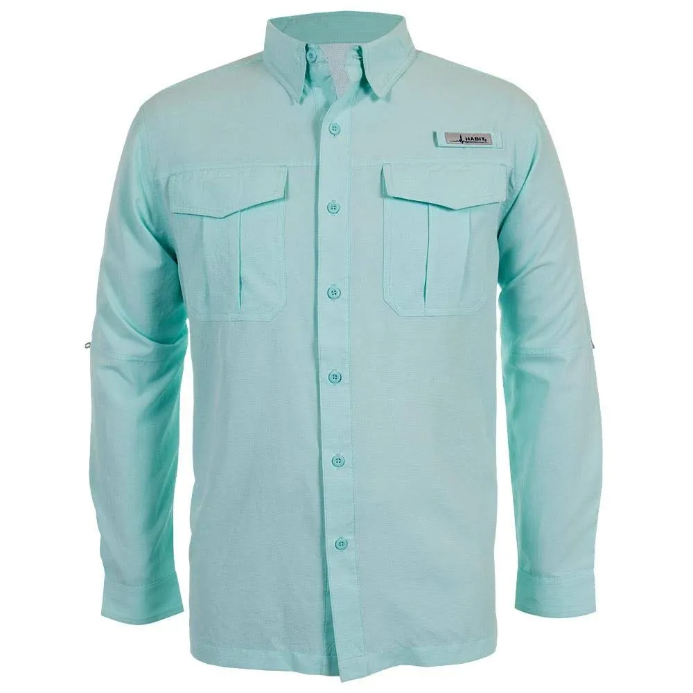 Habit Belcoast River Guide Long Sleeve Fishing Shirt - Mens Limpet Shell Extra ...